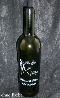 Gravur Weinflasche ohne Farbe (Bitte hier klicken um dieses Bild in seiner vollen Größe zu betrachten)