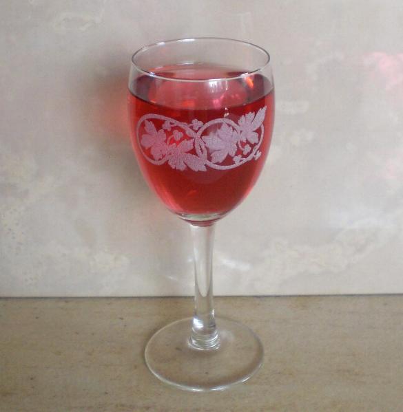 Glasgravur Weinglas Weinblatt