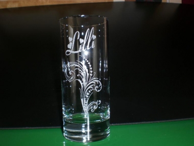 Glasgravur Longdrinkglas Lilli (Bitte hier klicken um dieses Bild in seiner vollen Größe zu betrachten)