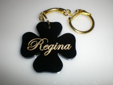 Kleeblatt schwarz Acrylanh&auml;nger (Bitte hier klicken um dieses Bild in seiner vollen Gr&ouml;&szlig;e zu betrachten)