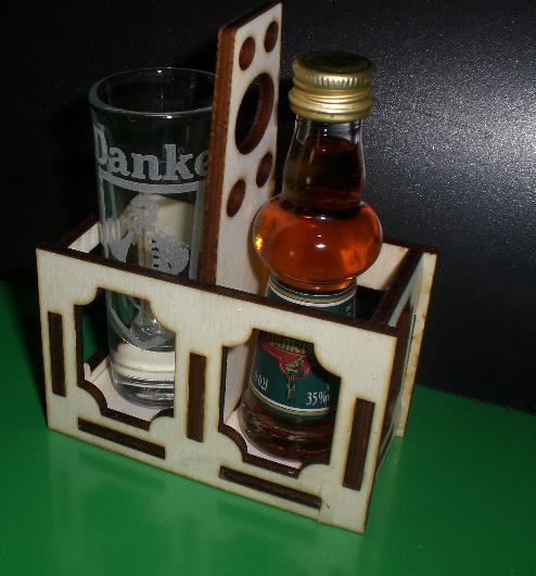 Schnapsglas Flasche Danke 